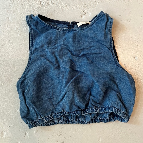 Aritzia Wilfred denim crop top - Picture 1 of 3